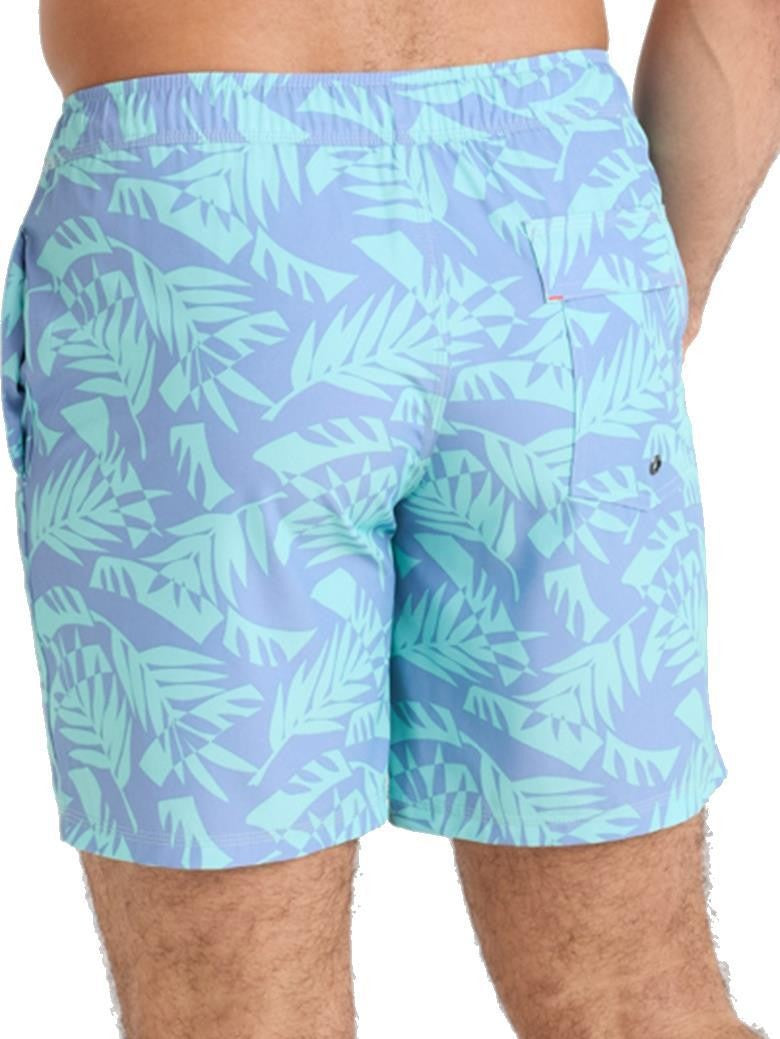 Oh Buoy 2n1 Volley Shorts, 7" Inseam - Mens - palm frond-tidal blue 1