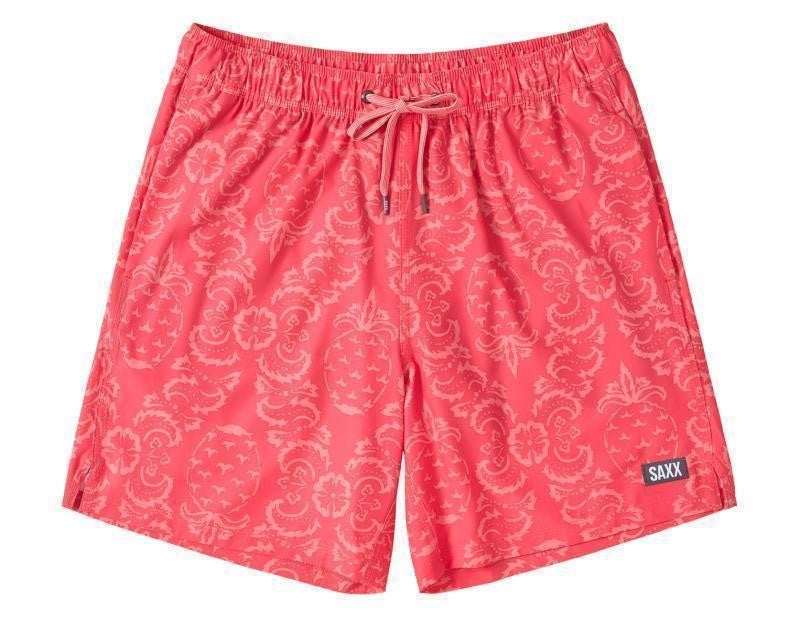 Oh Buoy 2n1 Volley Shorts, 7" Inseam - Mens - pineapple brocade-hibiscus 1