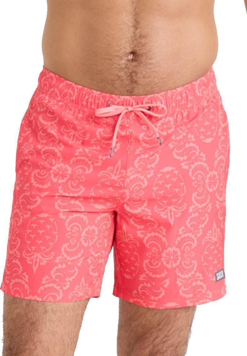 Oh Buoy 2n1 Volley Shorts, 7" Inseam - Mens - pineapple brocade-hibiscus 1