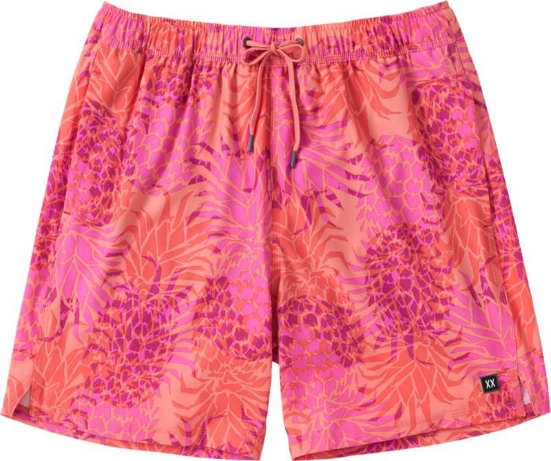 Oh Buoy 2n1 Volley Shorts, 7" Inseam - Mens - pineapple patch-coral 1