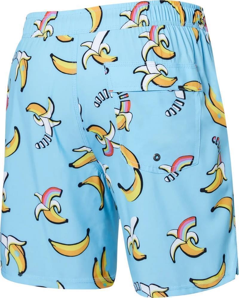 Oh Buoy 2n1 Volley Shorts, 7" Inseam - Mens - rainbow bananas-azure 1