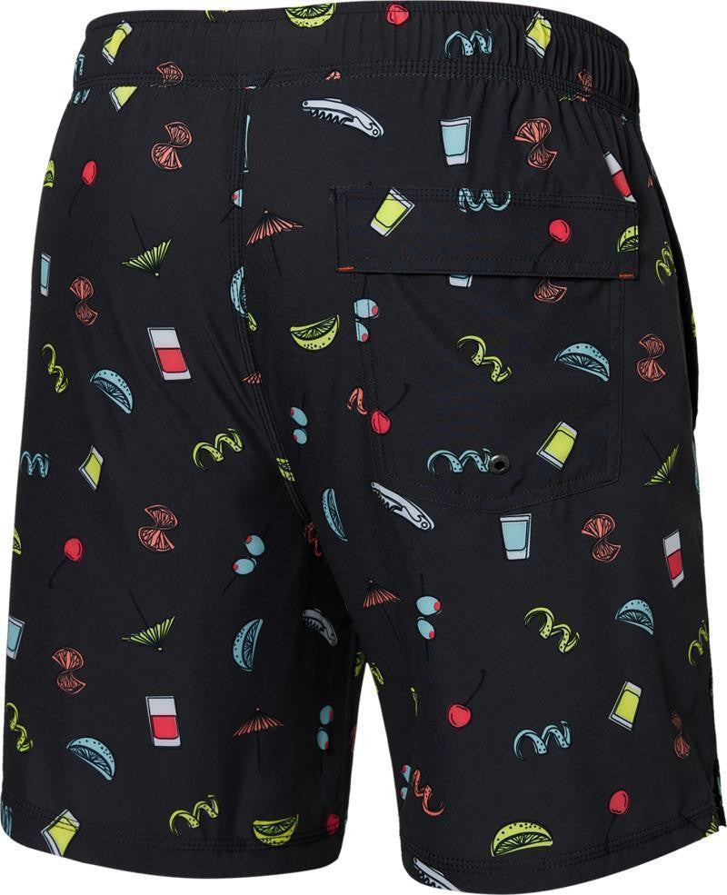 Oh Buoy 2n1 Volley Shorts, 7" Inseam - Mens - twists and shots-fd black 1