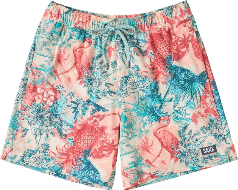 Oh Buoy 2n1 Volley Shorts, 7" Inseam - Mens - vacation collage-chalk 1