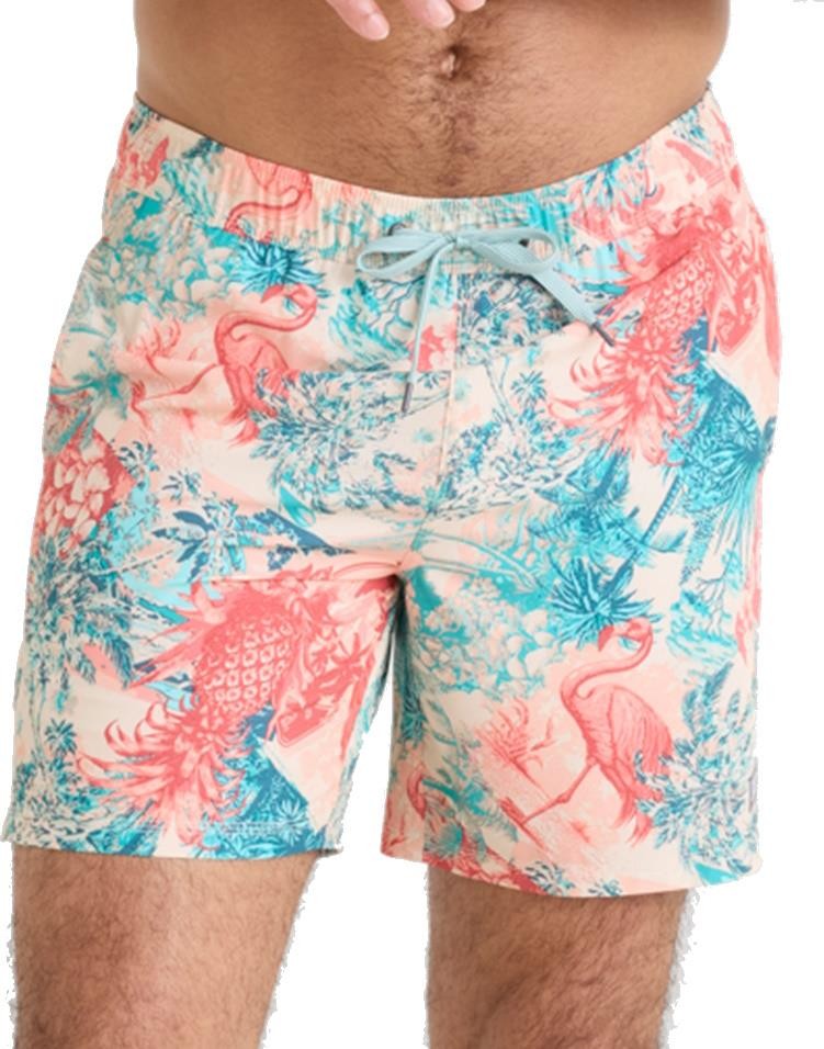 Oh Buoy 2n1 Volley Shorts, 7" Inseam - Mens - vacation collage-chalk 1