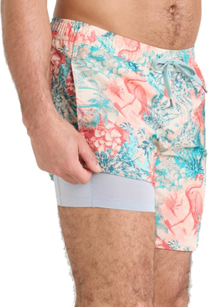 Oh Buoy 2n1 Volley Shorts, 7" Inseam - Mens - vacation collage-chalk 1