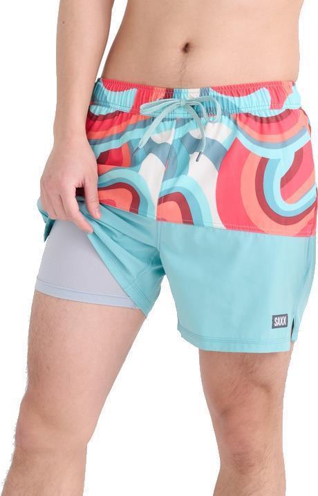 Oh Buoy Colorblocked 2n1 Volley, 5" Inseam - Mens - Giant Wave / Sea Foam 3