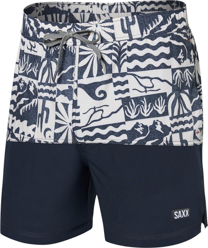 Oh Buoy Colorblocked 2n1 Volley, 5" Inseam - Mens - West Coast / India Ink 1