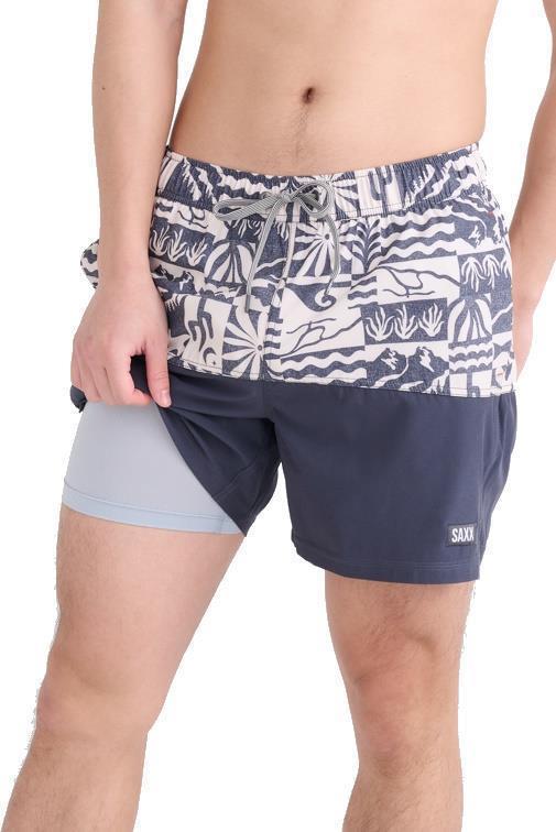 Oh Buoy Colorblocked 2n1 Volley, 5" Inseam - Mens - West Coast / India Ink 3