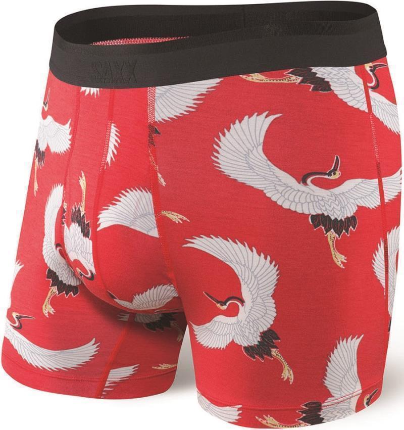 Platinum Boxer Brief Fly, 5" Inseam - Mens - Red Cranes 1