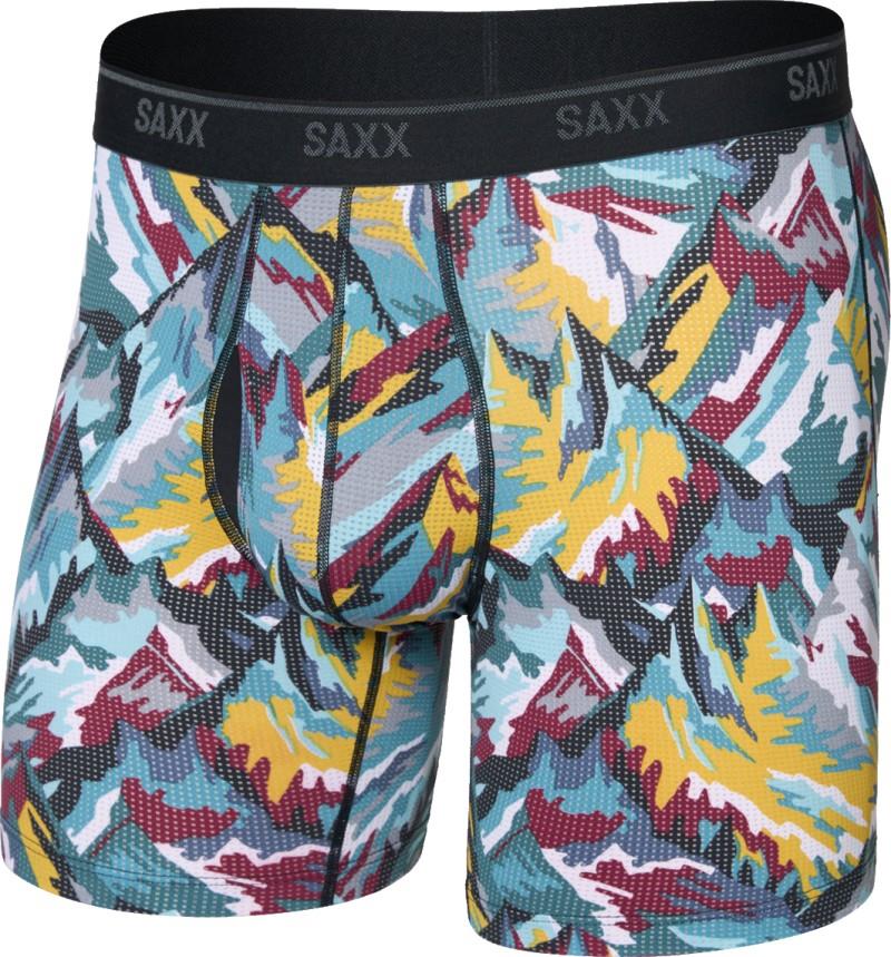Quest Quick-Dry Mesh Boxer Briefs w/ Fly, 6" Inseam - Mens - prism peaks-multi 1