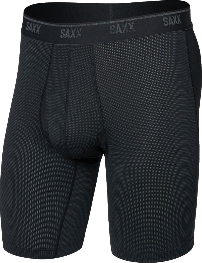 Quest Quick-Dry Mesh Long Boxer Brief Fly, 8" Inseam - Mens - black 1
