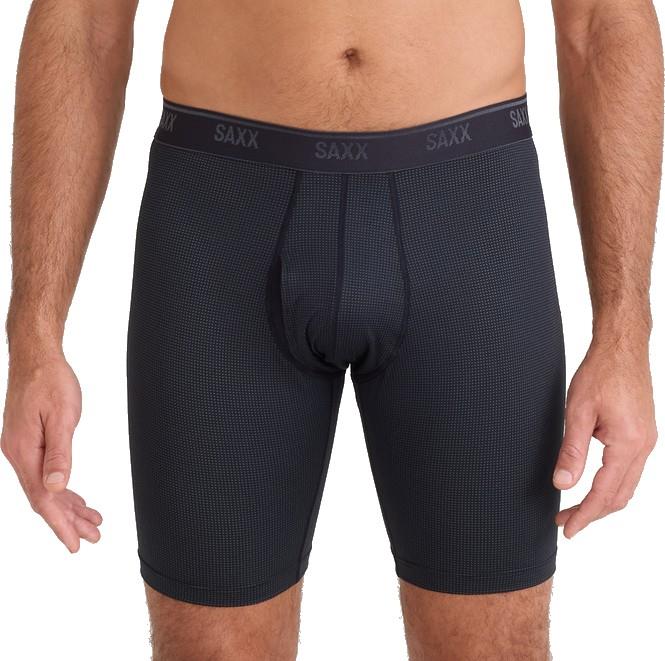 Quest Quick-Dry Mesh Long Boxer Briefs w/ Fly, 8" Inseam - Mens - black 1