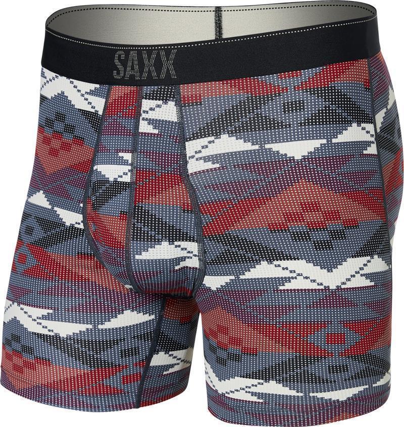Quest Quick Dry Mesh Boxer Brief Fly, 5" Inseam - Mens - asher geo-deep navy 1