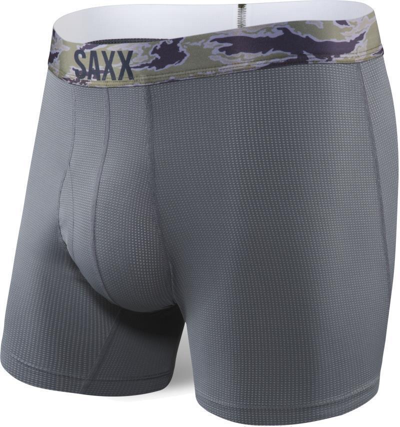 Quest Quick Dry Mesh Boxer Brief Fly, 5" Inseam - Mens - black / dark charcoal 1