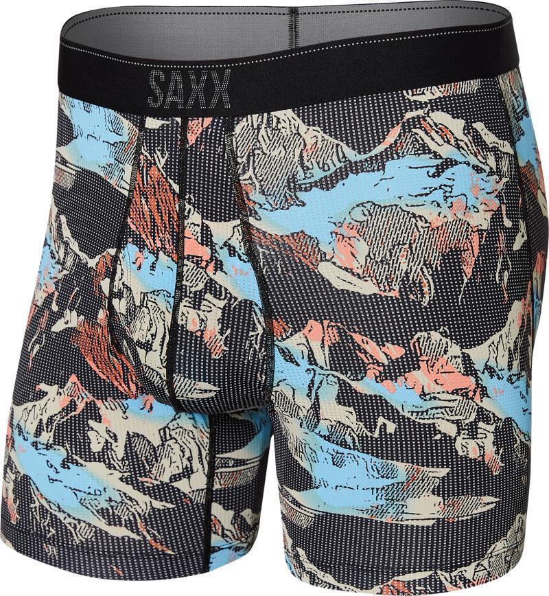 Quest Quick Dry Mesh Boxer Brief Fly, 5" Inseam - Mens - black mountainscape 1