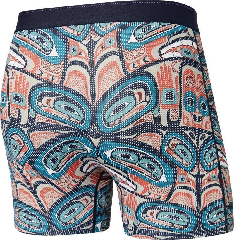 Quest Quick Dry Mesh Boxer Brief Fly, 5" Inseam - Mens - box design-multi 1