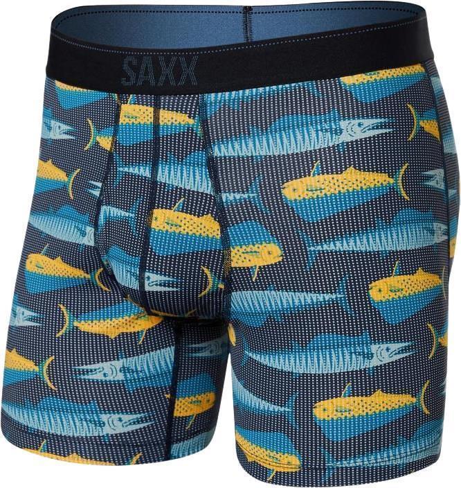 Quest Quick Dry Mesh Boxer Brief Fly, 5" Inseam - Mens - mahi mahi wahoo-black 1