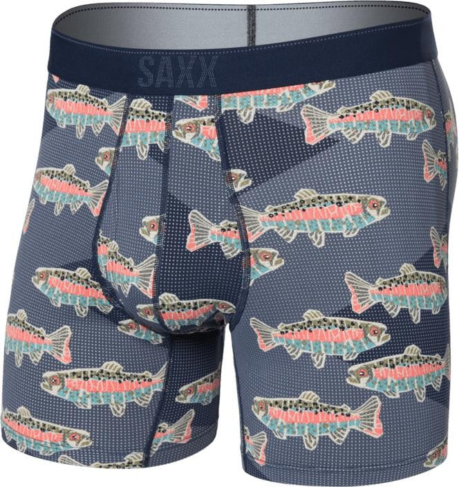 Quest Quick Dry Mesh Boxer Brief Fly, 5" Inseam - Mens - mosaic trout-maritime 1
