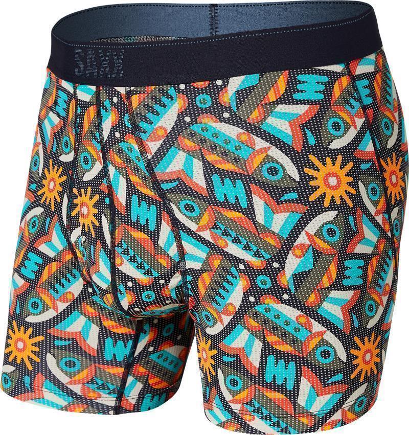 Quest Quick Dry Mesh Boxer Brief Fly, 5" Inseam - Mens - multi fish are fly 1