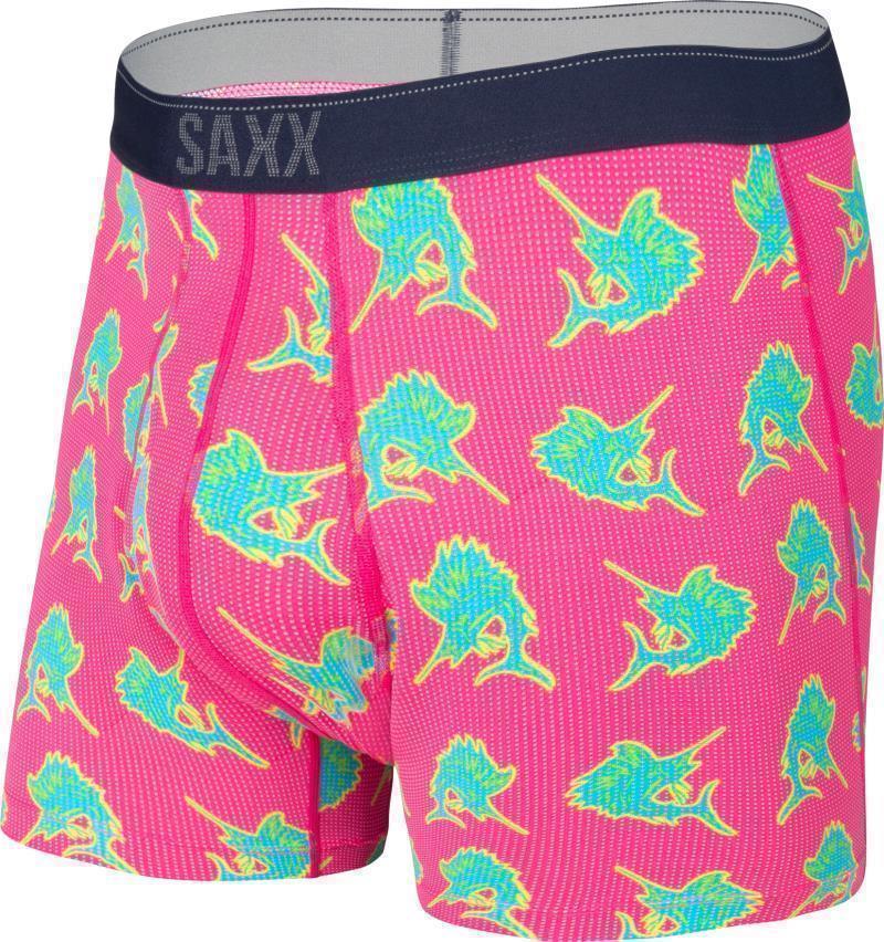 Quest Quick Dry Mesh Boxer Brief Fly, 5" Inseam - Mens - pink sail away 1