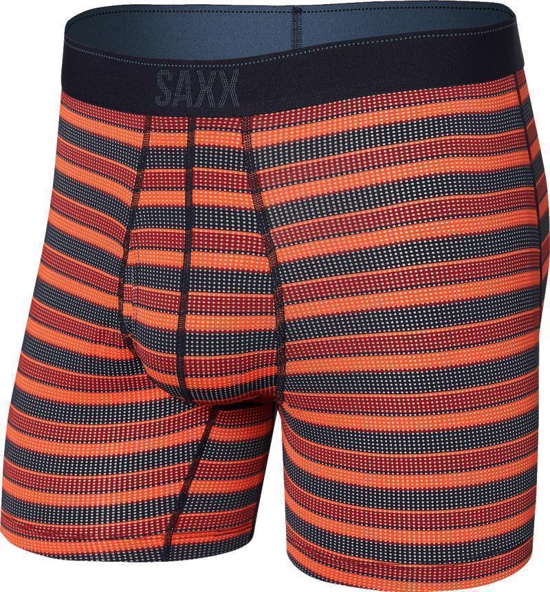 Quest Quick Dry Mesh Boxer Brief Fly, 5" Inseam - Mens - red solar stripe 1