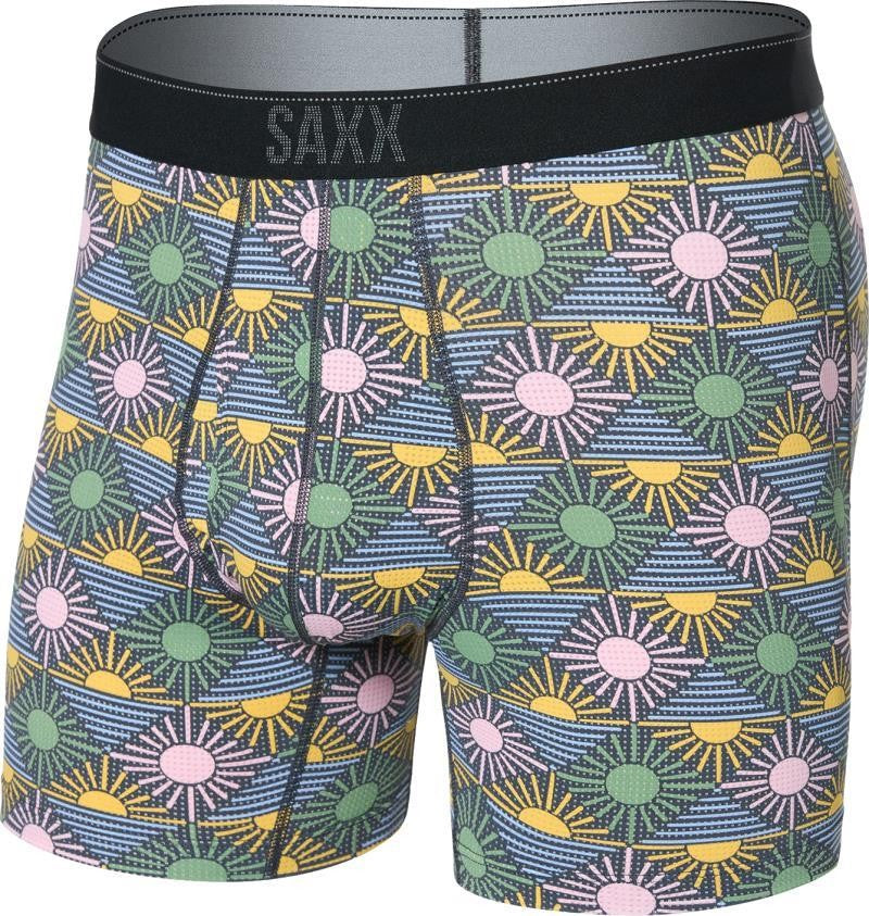Quest Quick Dry Mesh Boxer Brief Fly, 5" Inseam - Mens - rise and shine-ebony 1