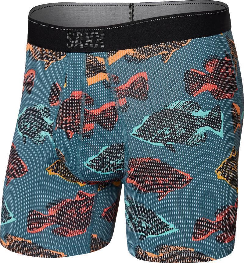 Quest Quick Dry Mesh Boxer Brief Fly, 5" Inseam - Mens - shadow fish-storm blue 1
