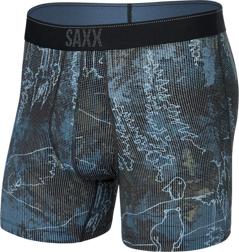 Quest Quick Dry Mesh Boxer Brief Fly, 5" Inseam - Mens - smokey mountains-multi 1