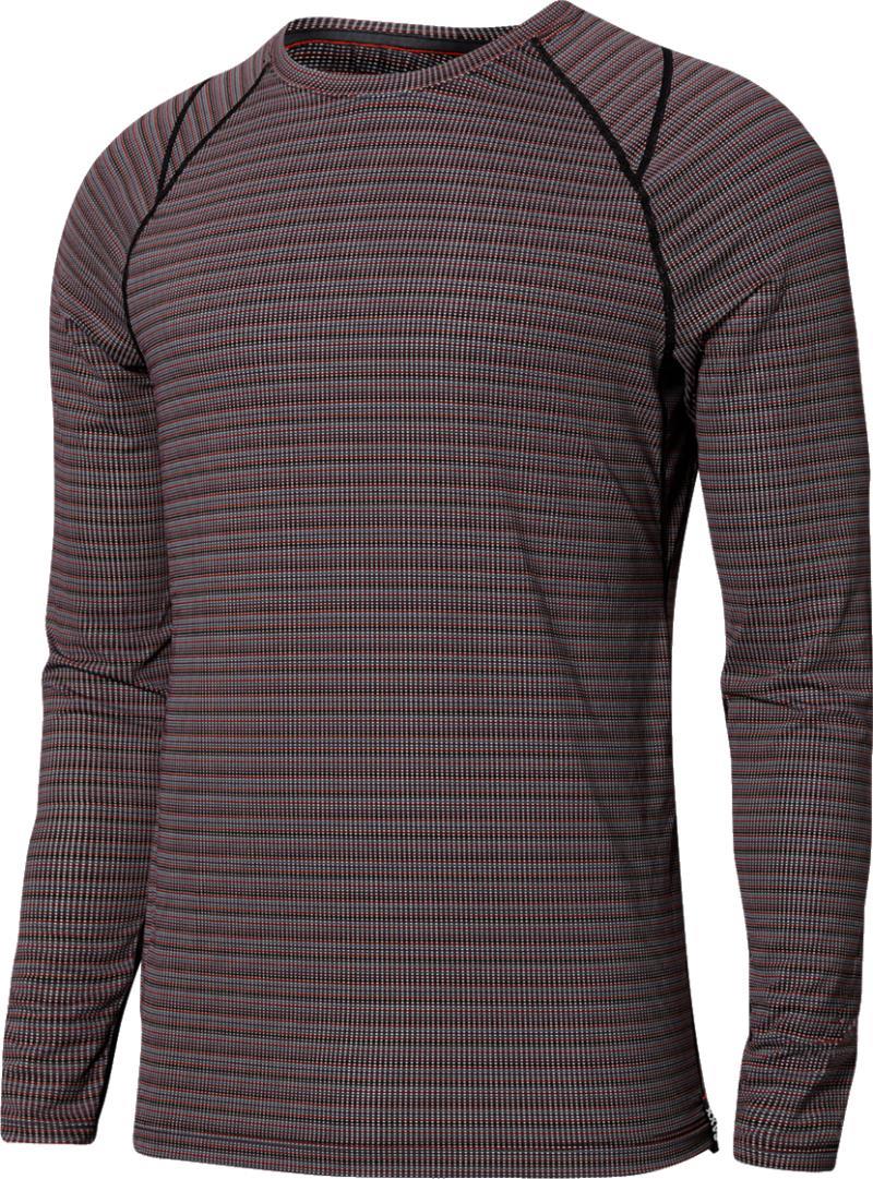Quest Quick Dry Mesh LS Crew - Mens - Wilderness Stripe-Fudge 1