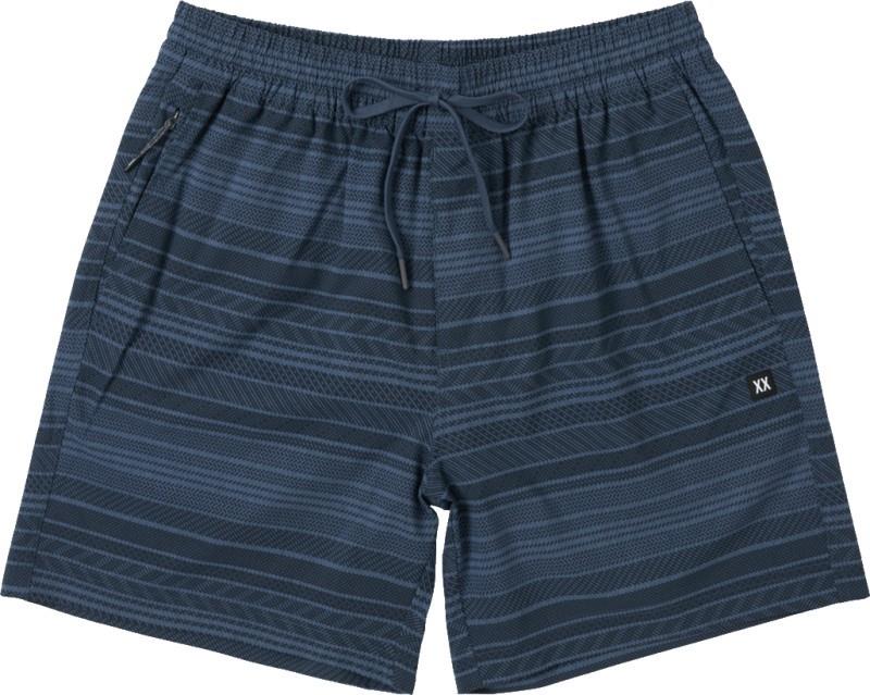 Sea To Shore 2n1 Volley Shorts, 6" Inseam - Mens - agitated stripe-indigo 1
