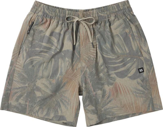 Sea To Shore 2n1 Volley Shorts, 6" Inseam - Mens - palm canopy-khaki 1