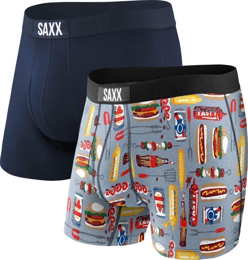Ultra Super Soft Boxer Brief Fly, 5" Inseam - Mens - 2 Pack - Back Yard BBQ / Navy 1