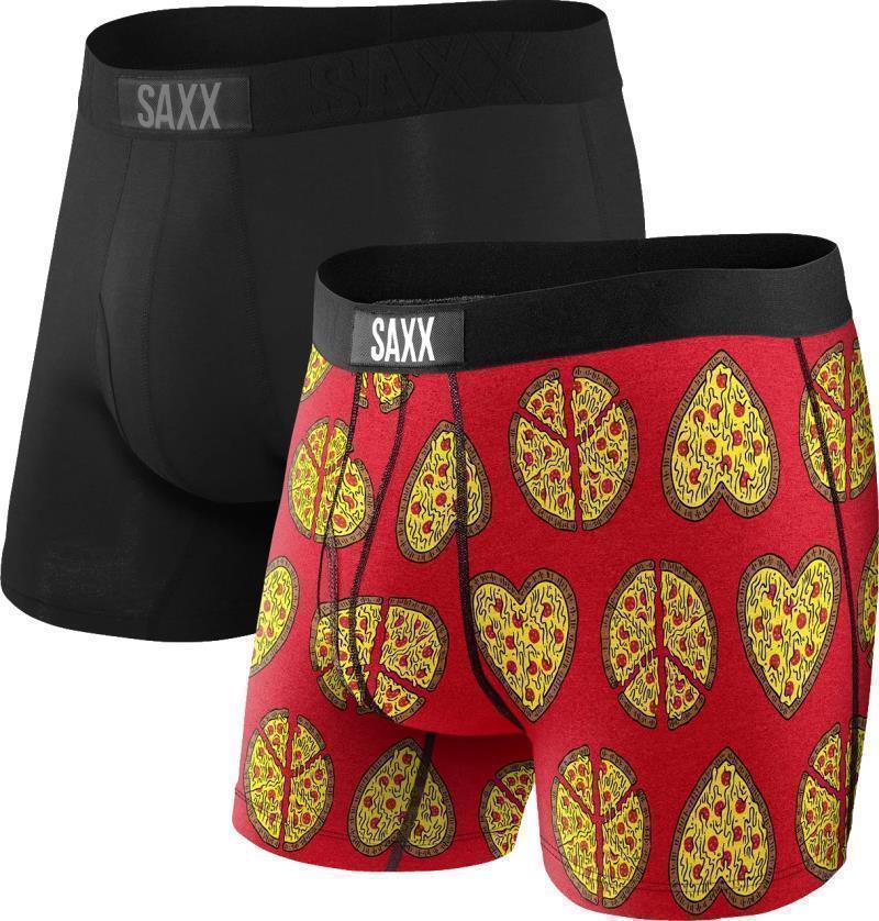 Ultra Super Soft Boxer Brief Fly, 5" Inseam - Mens - 2 Pack - Piece And Love / Black 1