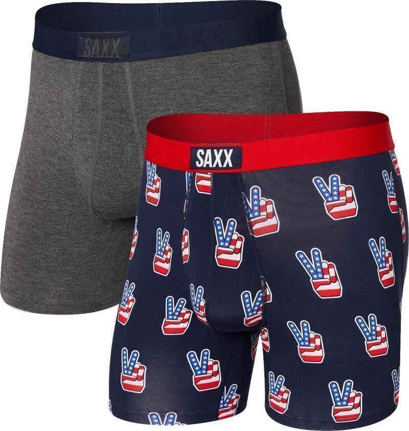 Ultra Super Soft Boxer Brief Fly, 5" Inseam - Mens - 2 Pack - peace baby / graphite 1