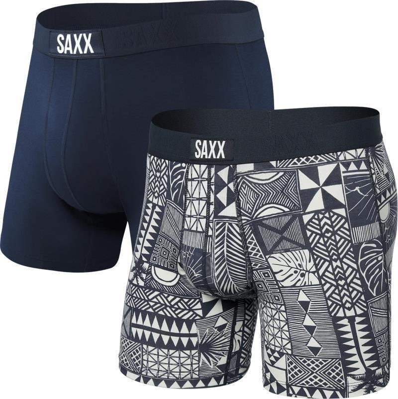 Vibe Super Soft Boxer Brief, 5" Inseam - Mens - 2 Pack - beachy woodblocks / navy 1