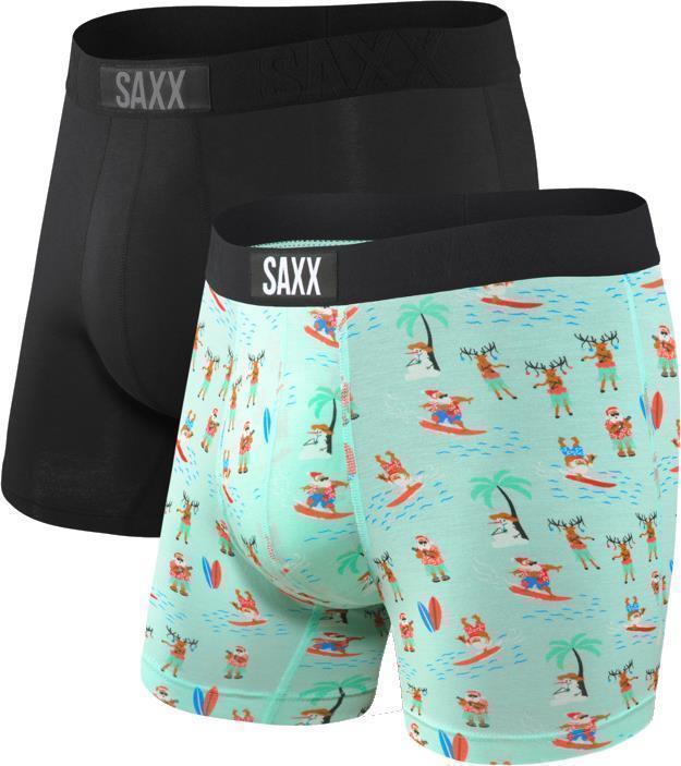 Vibe Super Soft Boxer Brief, 5" Inseam - Mens - 2 Pack - black / surf santas 1