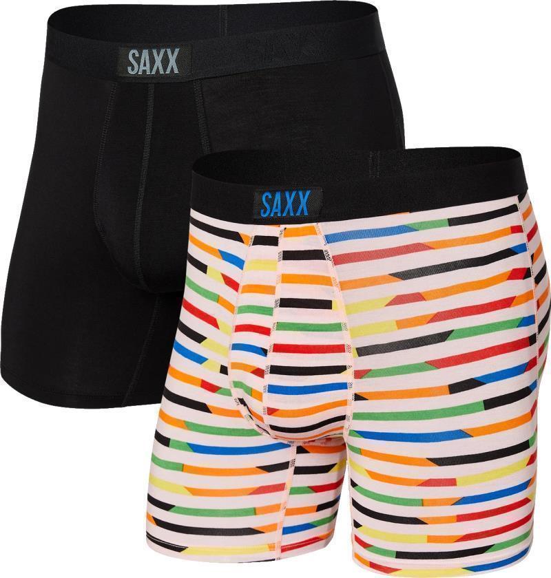 Vibe Super Soft Boxer Brief, 5" Inseam - Mens - 2 Pack - cut paper stripe / black 1