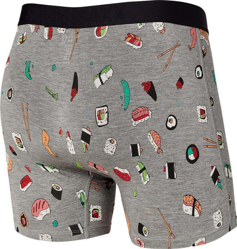 Vibe Super Soft Boxer Brief, 5" Inseam - Mens - grey sushi doobie doo 1