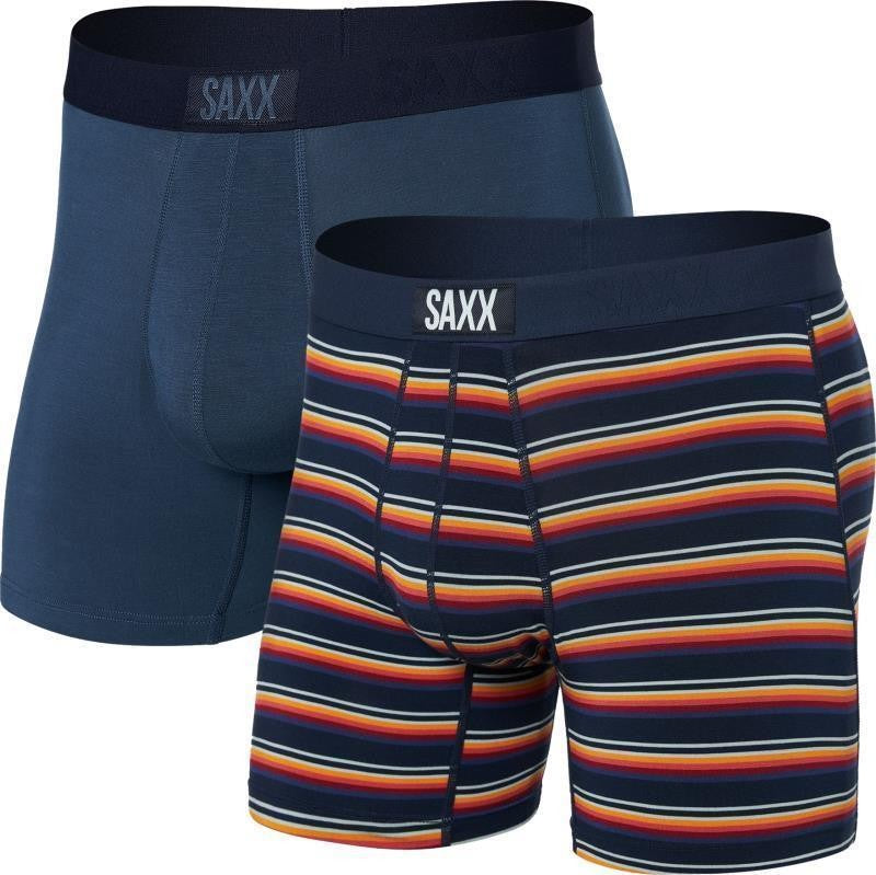 Vibe Super Soft Boxer Briefs, 5" Inseam - Mens - 2 Pack - field stripe / navy 1
