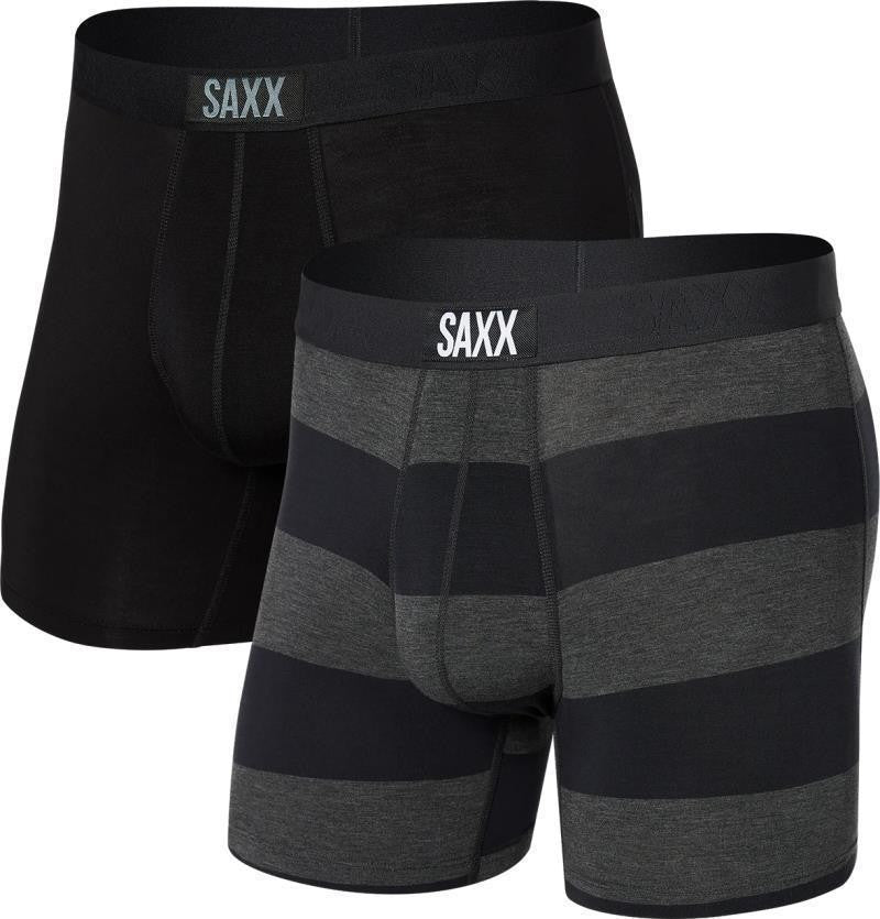 Vibe Super Soft Boxer Briefs, 5" Inseam - Mens - 2 Pack - graphite ombre rugby / black 1