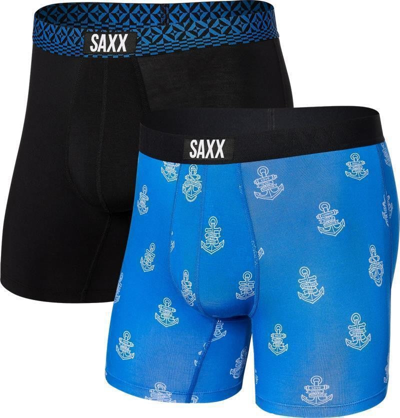 Vibe Super Soft Boxer Briefs, 5" Inseam - Mens - 2 Pack - vitamin sea / black remix geo 1