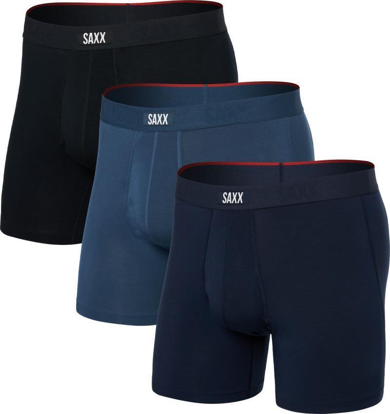 Vibe Xtra Boxer Brief Fly, 6" Inseam - Mens - 3 Pack - Dark Denim / Navy / Black 1