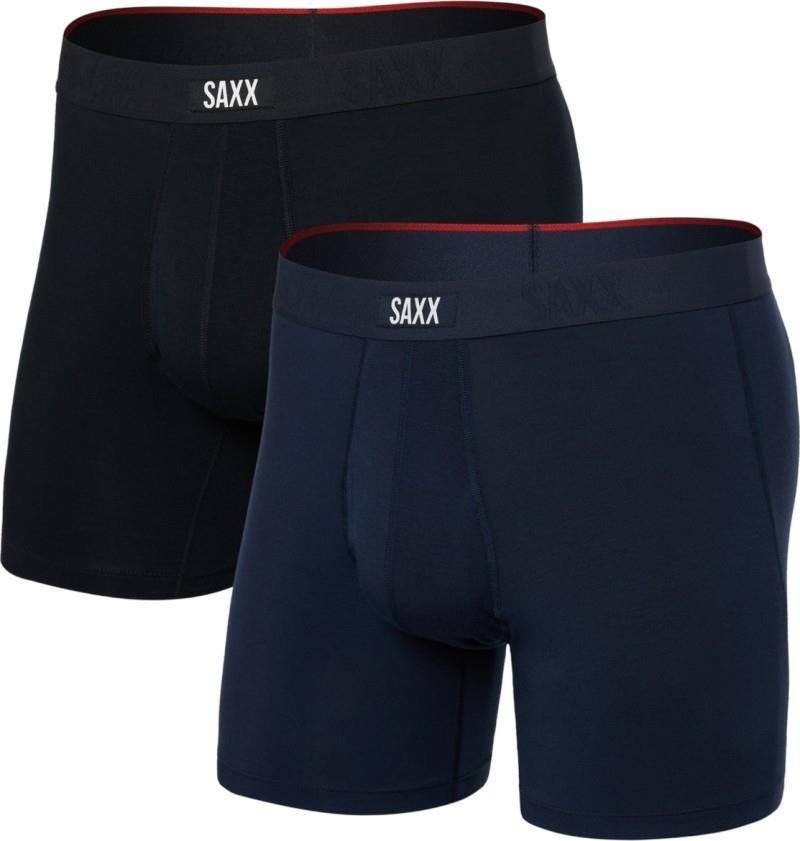 Vibe Xtra Soft Comfort Boxer Brief Fly, 6" Inseam - Mens - 2 Pack - black / navy 1