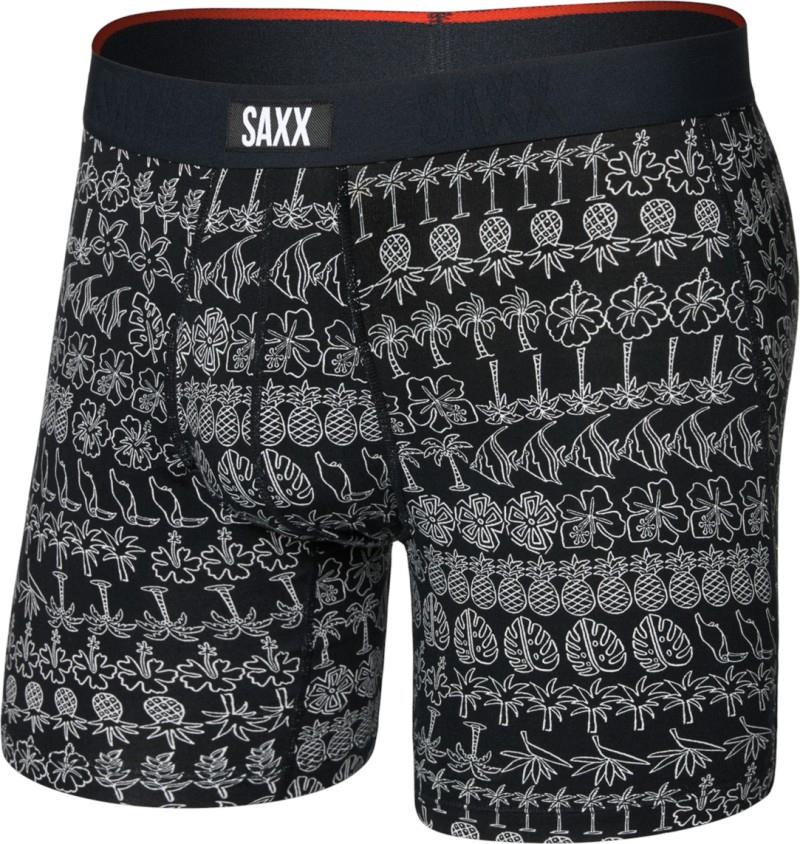 Vibe Xtra Soft Comfort Boxer Brief Fly, 6" Inseam - Mens - island lineup-black 1