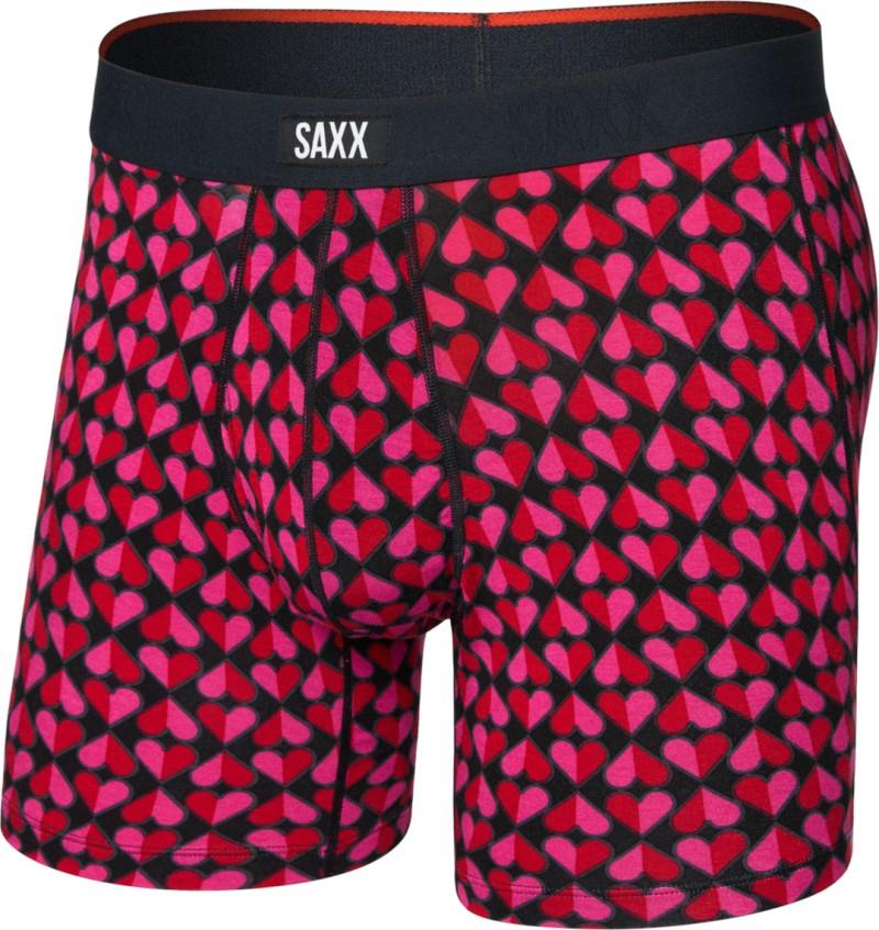Vibe Xtra Soft Comfort Boxer Brief Fly, 6" Inseam - Mens - love check baby-black 1