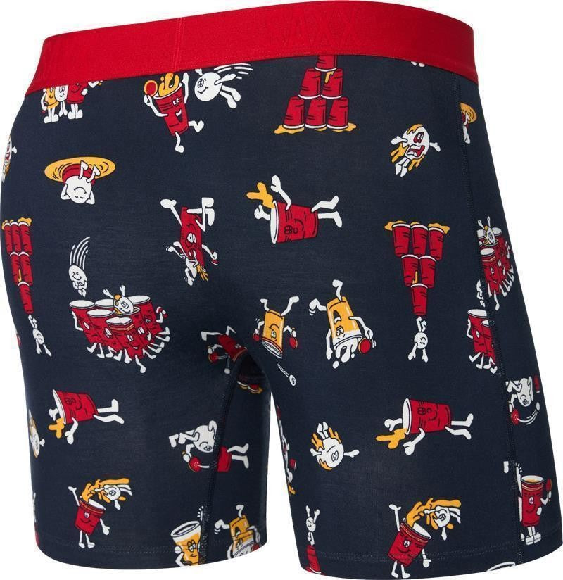 Vibe Xtra Soft Comfort Boxer Brief Fly, 6" Inseam - Mens - party foul-dark ink 1