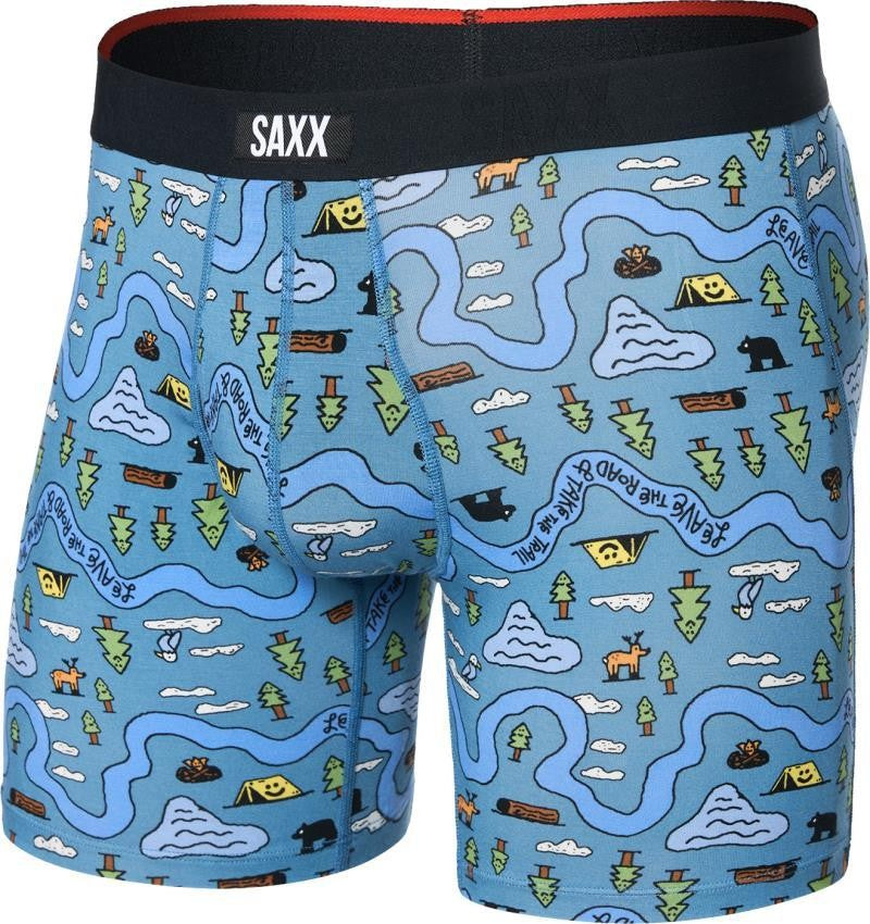 Vibe Xtra Soft Comfort Boxer Brief Fly, 6" Inseam - Mens - take the trail-slate 1