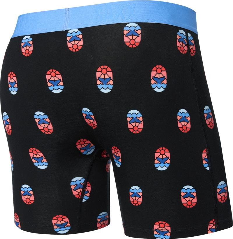 Vibe Xtra Soft Comfort Boxer Brief Fly, 6" Inseam - Mens - whale watcher-black 1