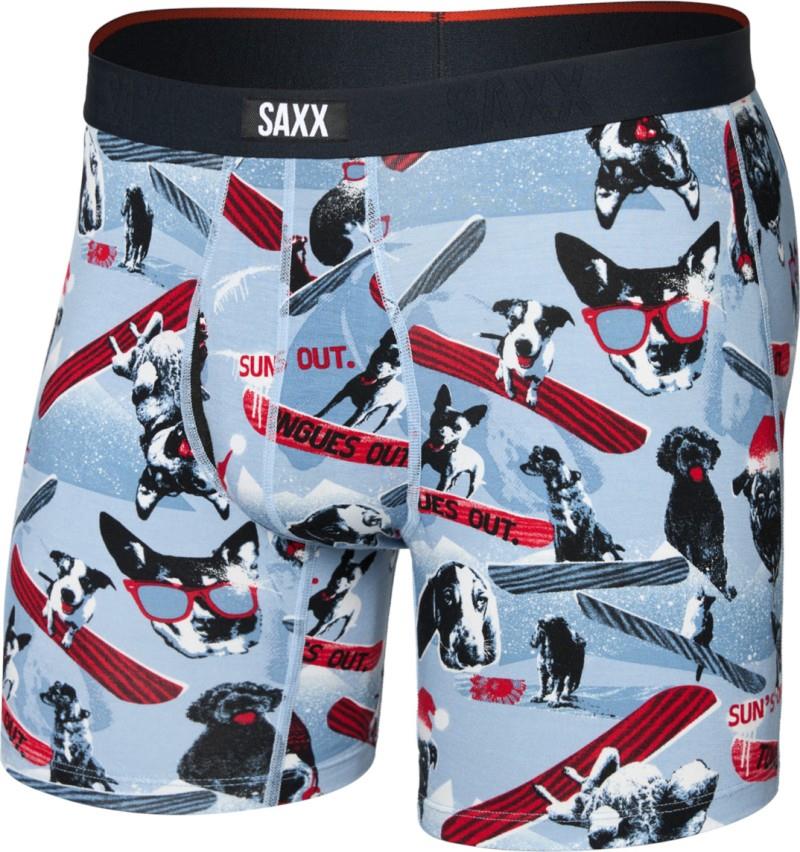 Vibe Xtra Soft Comfort Boxer Brief Fly, 6" Inseam - Mens - winter dogs of saxx-blue 1