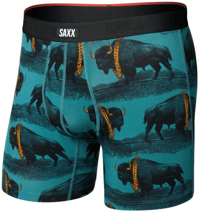 Vibe Xtra Soft Comfort Boxer Briefs w/ Fly, 6" Inseam - Mens - bison bling-seascape 1